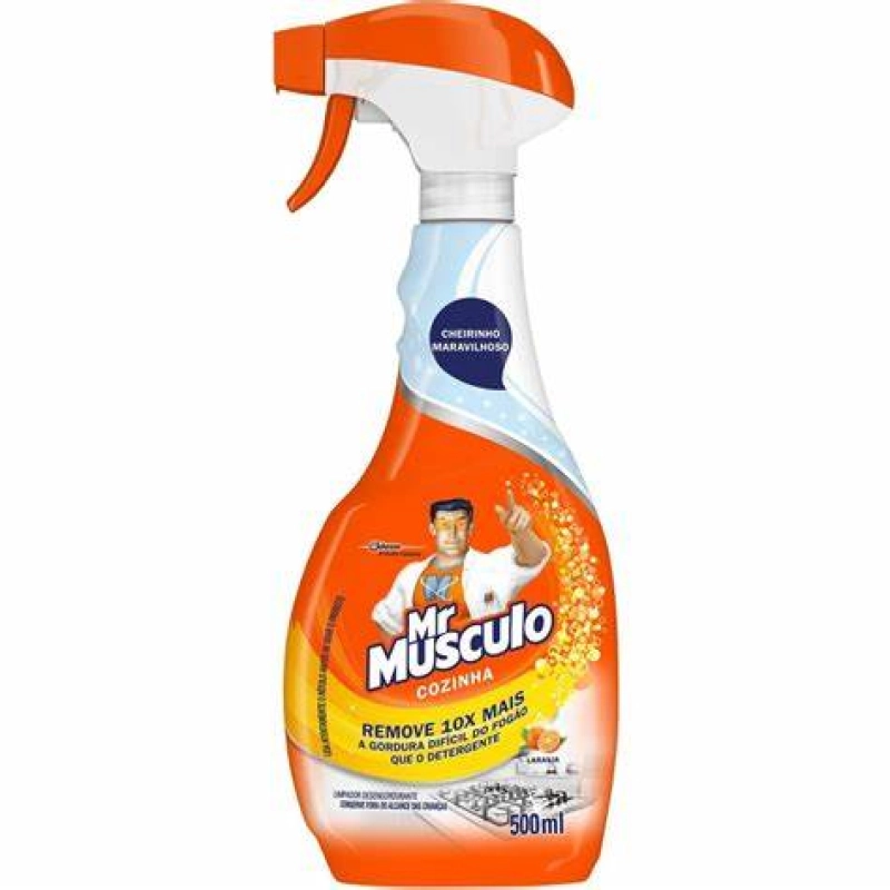 Limpador Desengordurante para Cozinha Laranja Mr Musculo Frasco 500ml Borrifador